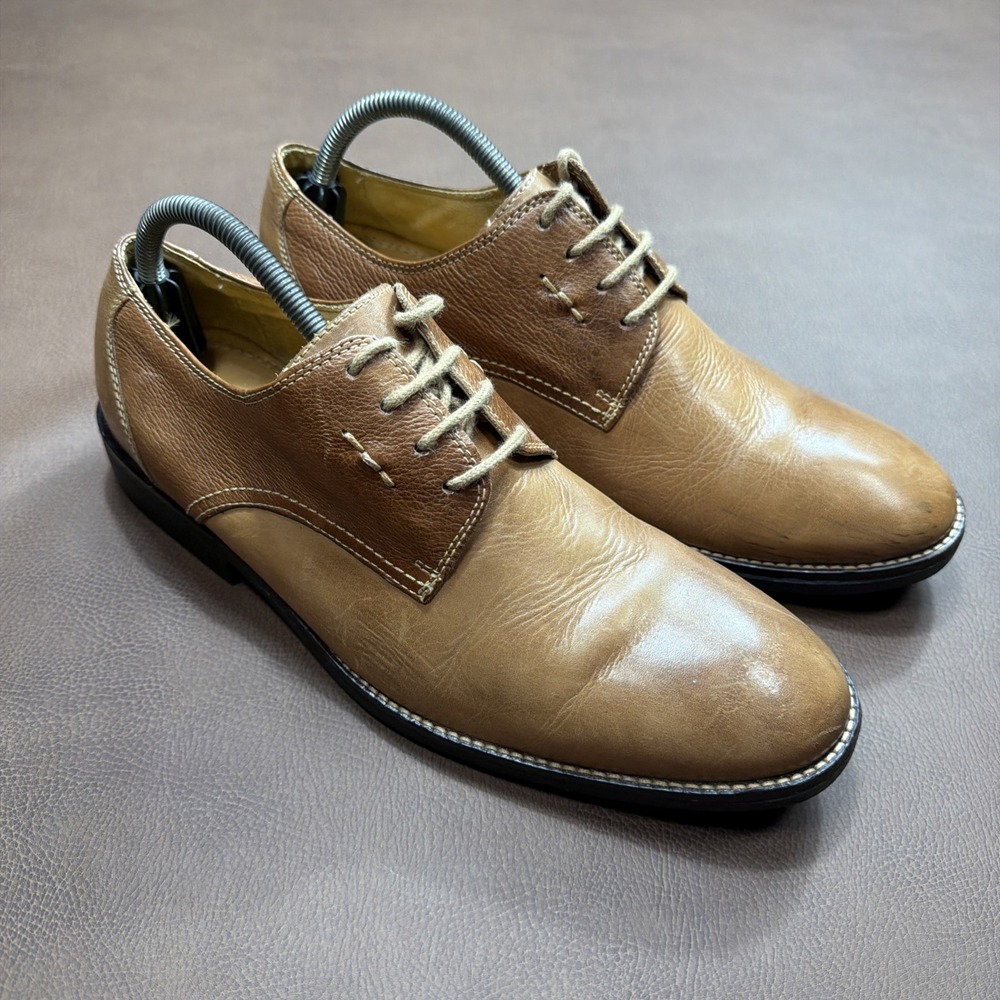 Sandro Moscoloni Leather Oxfords Two Tone Brown Wedding Office Menswear 10D